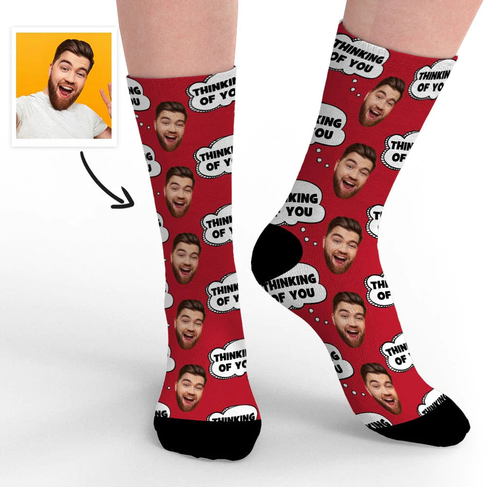 Thinking Of You Sock Personalized Socks with Face