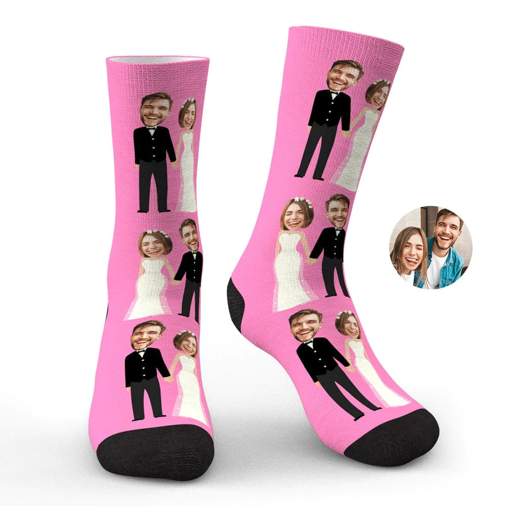 Custom Wedding Socks Funny Couple Socks