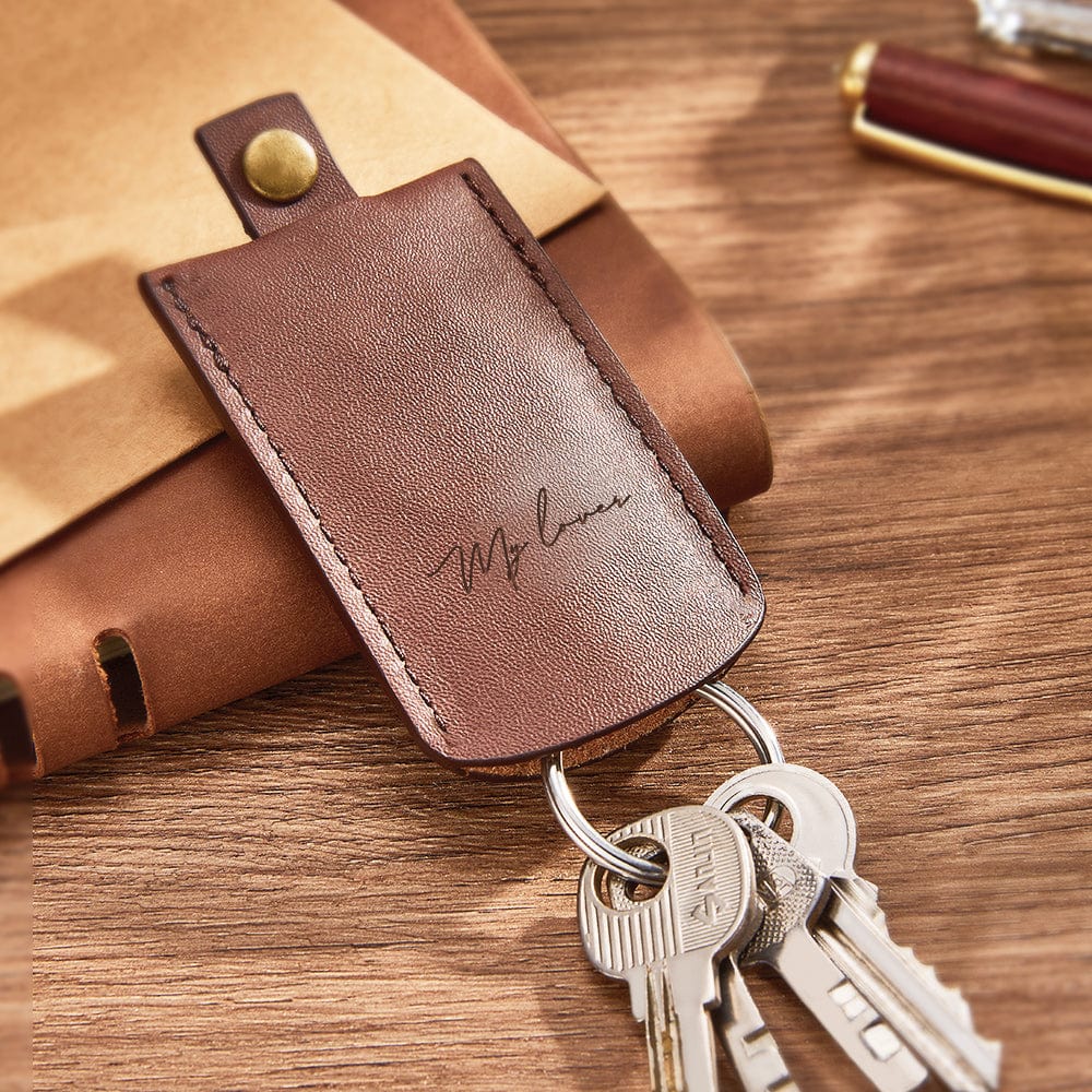 Custom Engraved Keychain Leather Pulling Key Holder Gifts for Men