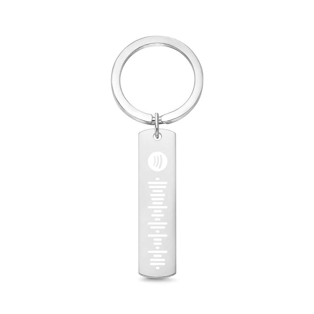 Scannable Spotify Code Keychain Engraved Music Song Keychain Gifts for Him