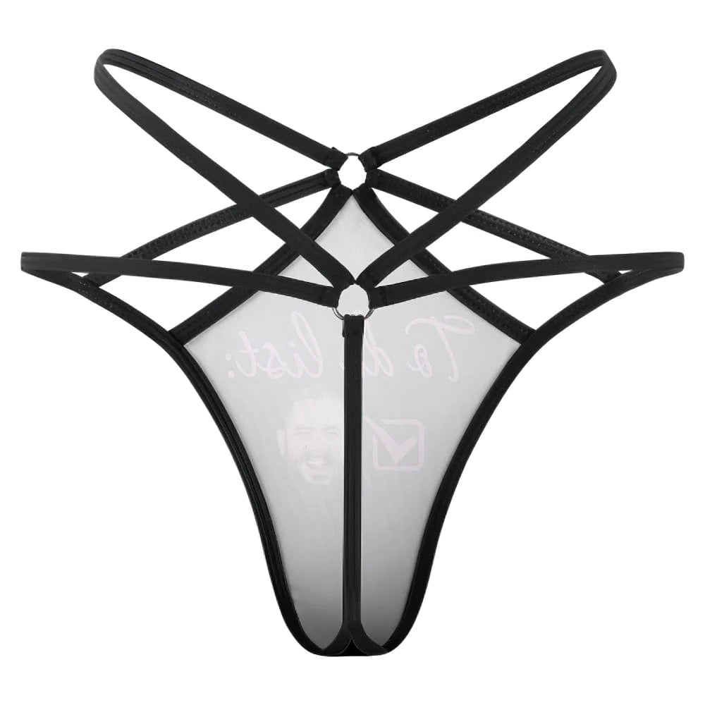 Custom Face Thong Funny Photo Sexy Women's Briefs Gift for Girlfriend