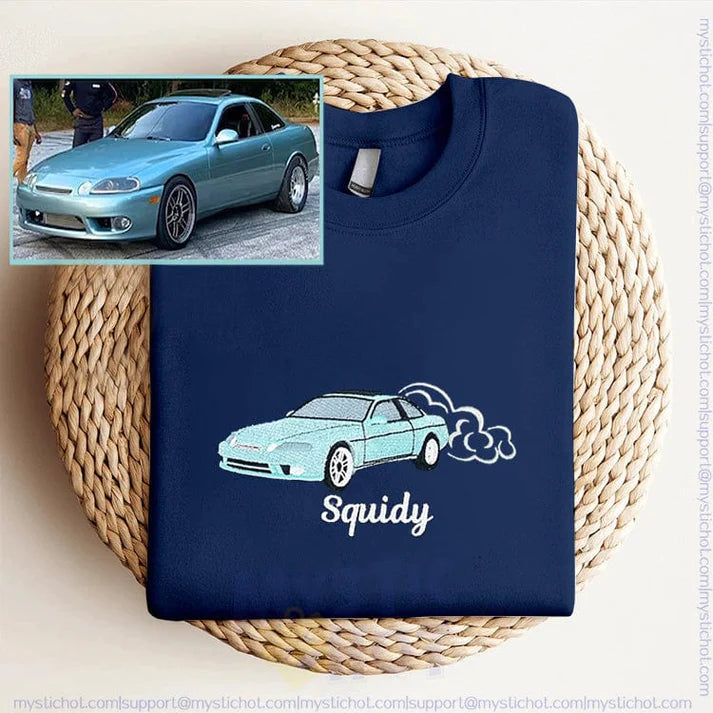 Customized Car Embroidered Hoodies, Car Enthusiast Gifts